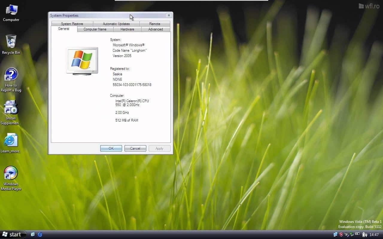 Windows Vista Beta 1 Build 5112