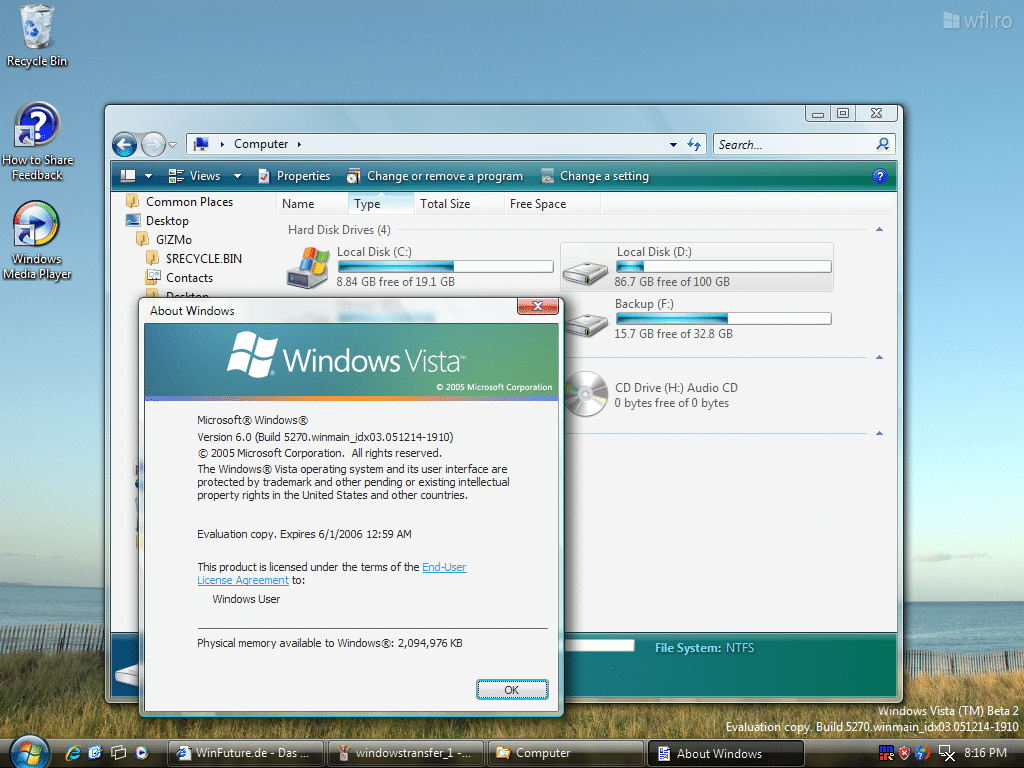 Windows Vista December CTP build 5270
