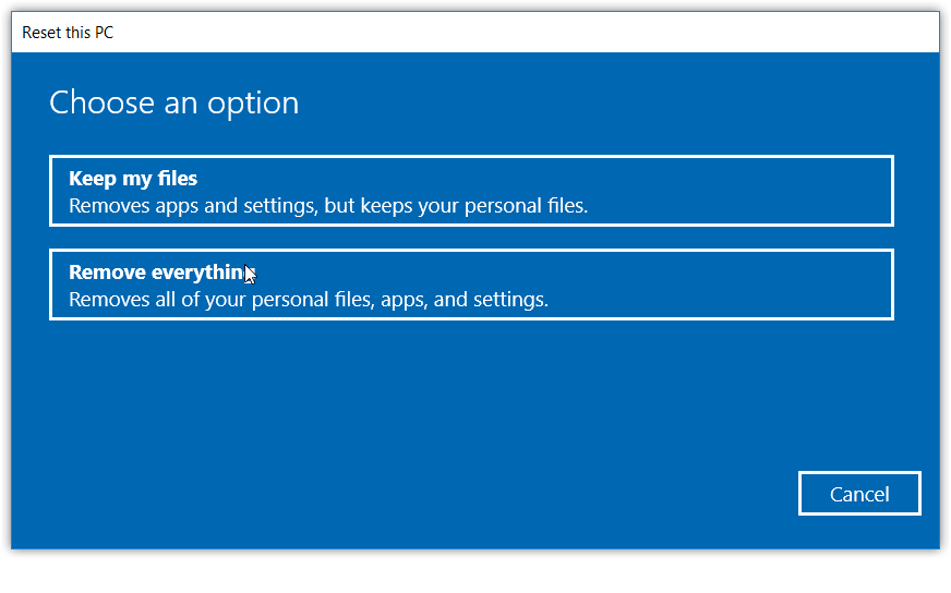 Cum se resetează Windows 10 - Cum alegem să păstrăm sau nu fișierele