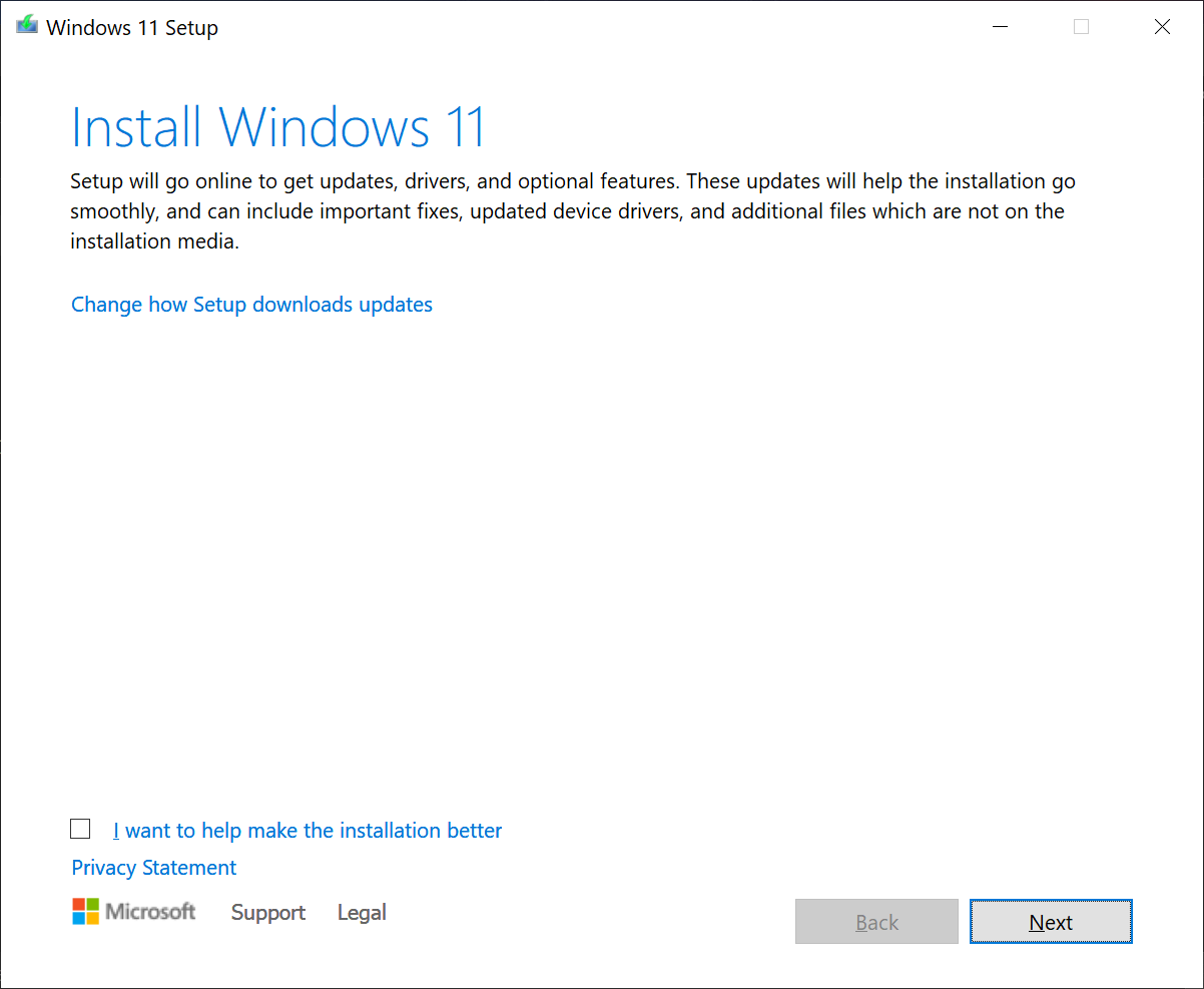 Upgrade de la Windows 10 la Windows 11 - Setup 1
